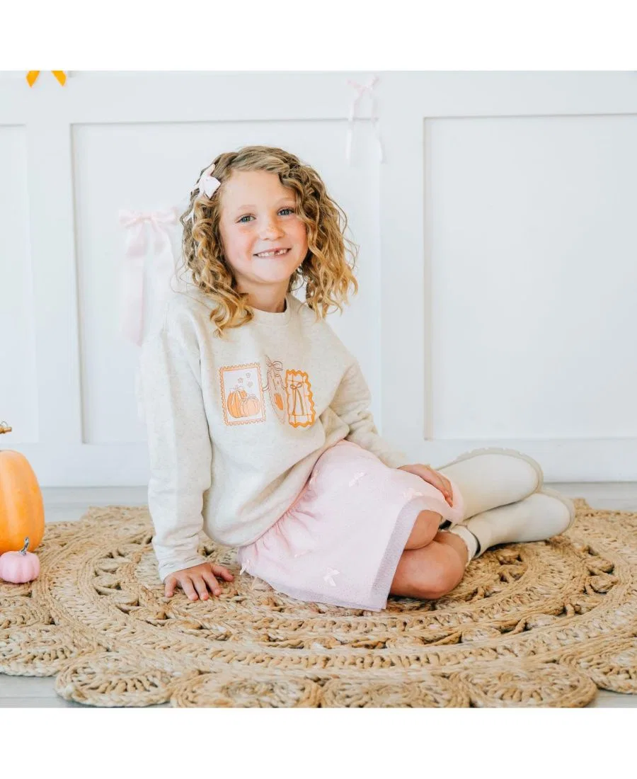 Свитшот с длинным рукавом Pumpkin Cameo Sweet Wink, Natural Heather — фото 4