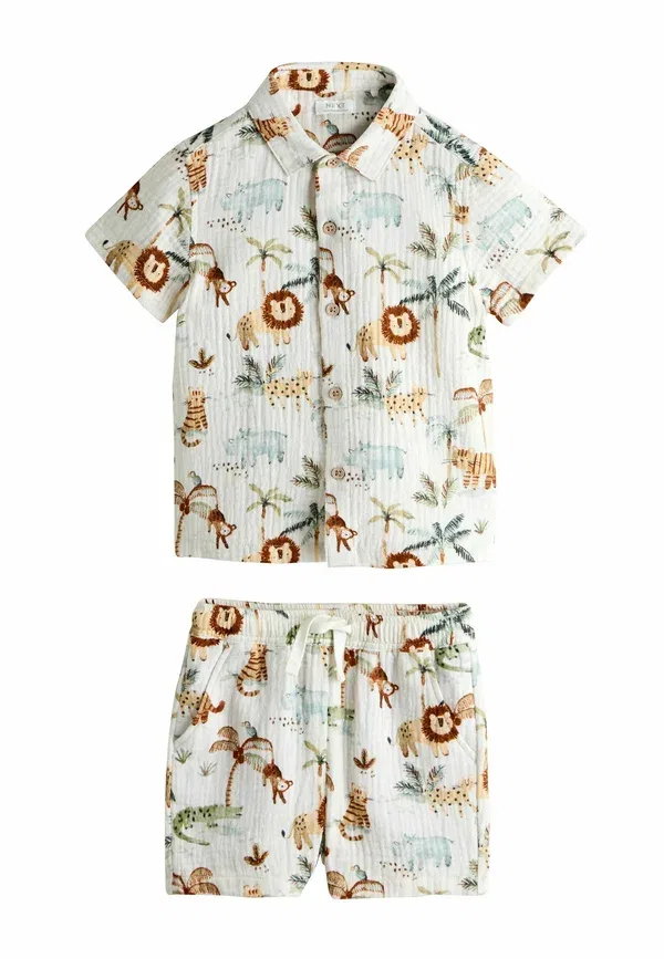 Комплект из рубашки и шорт с принтом Regular fit - short sleeve set - shorts Next, ecru safari set