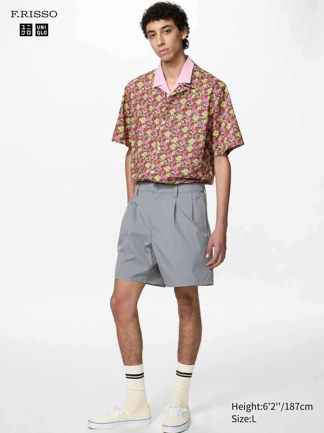 Шорты Uniqlo, плиссированные, серые