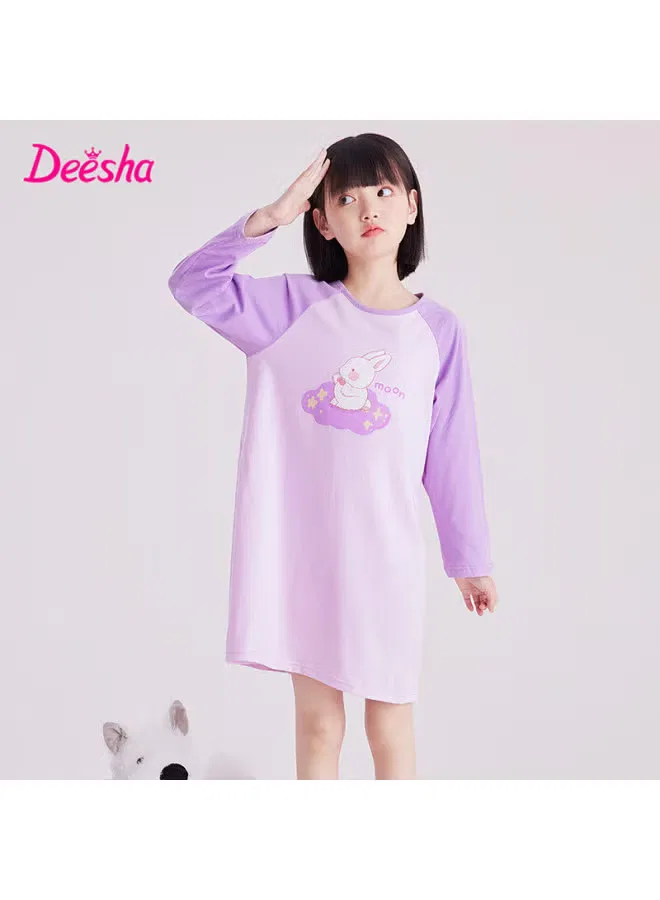 Ночная сорочка с длинным рукавом для девочки Deesha, фиолетовый — фото 2