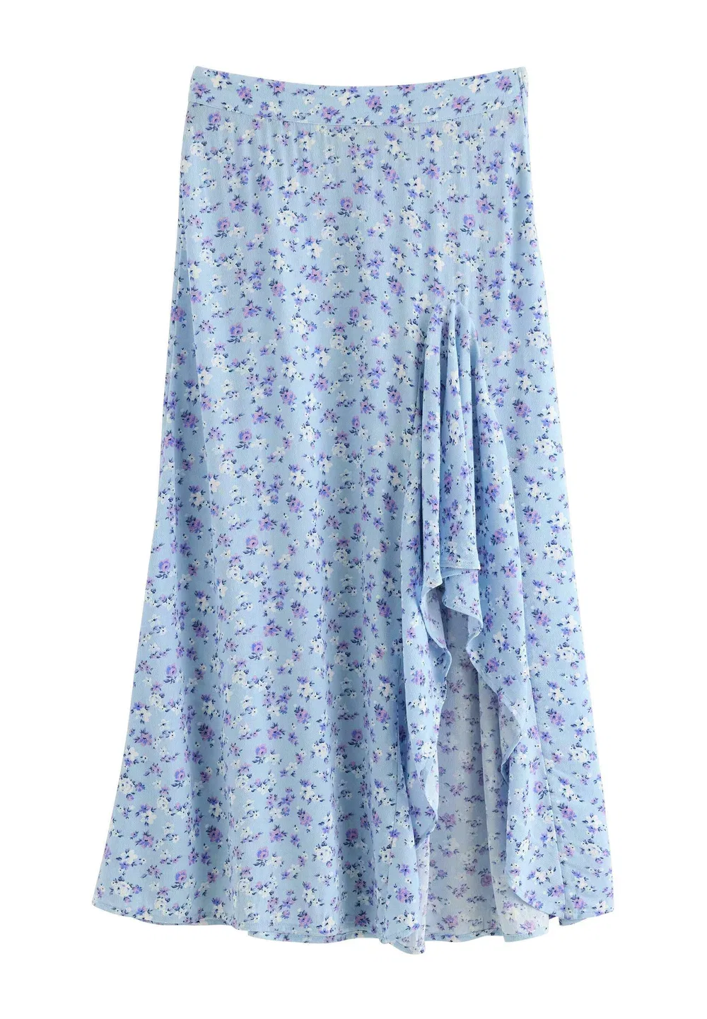 Длинная юбка с оборками Lindex, Light Blue — фото 4
