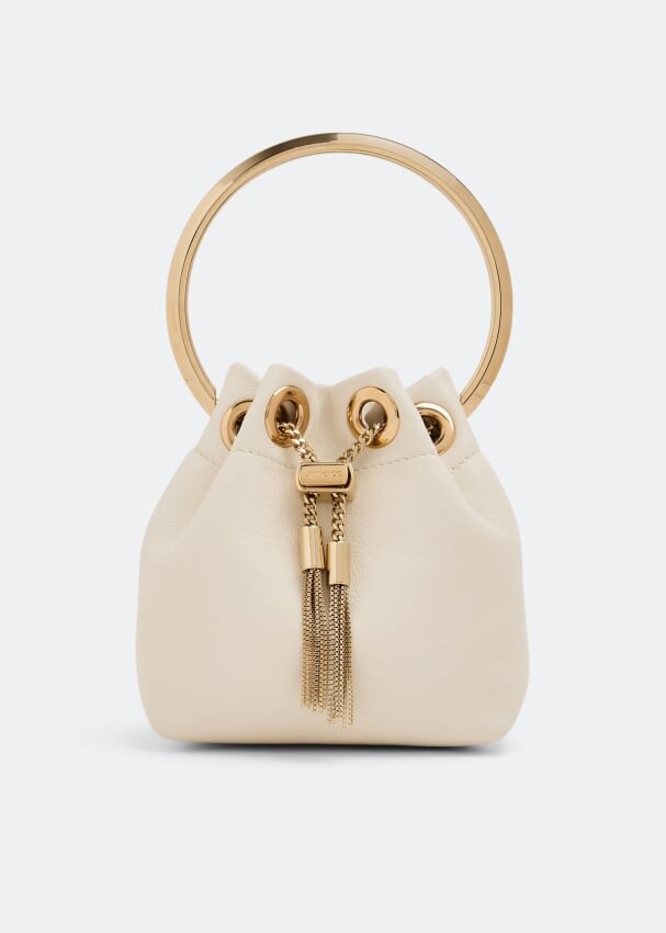 

Сумка JIMMY CHOO Micro Bon Bon bucket bag, белый