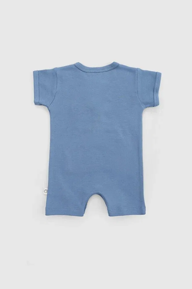 Детский комбинезон для новорожденных хлопковый Basics Little Gusto, Blue — фото 3