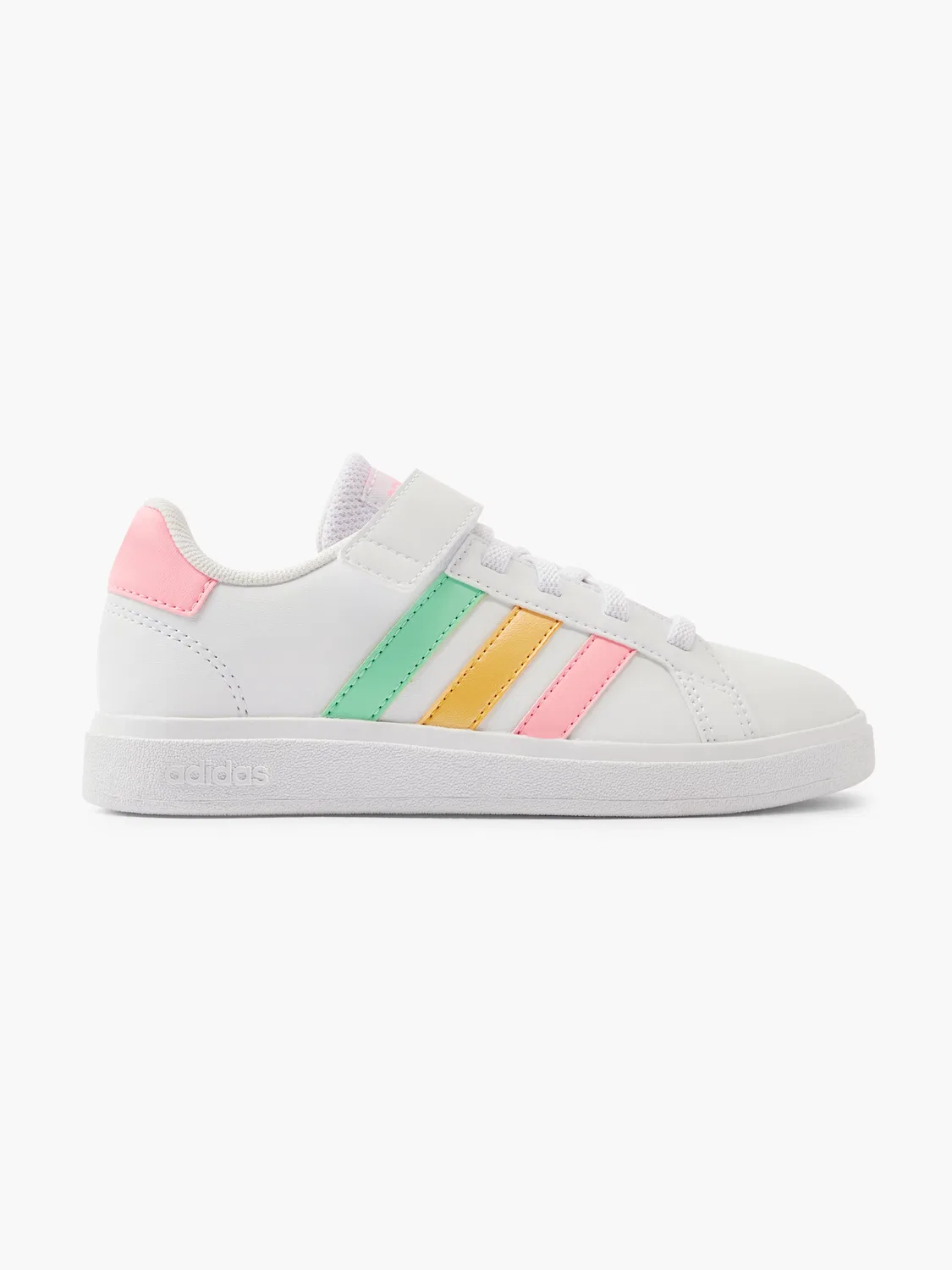 Детские кроссовки на липучках Adidas GRAND COURT 2.0 EL K, белый