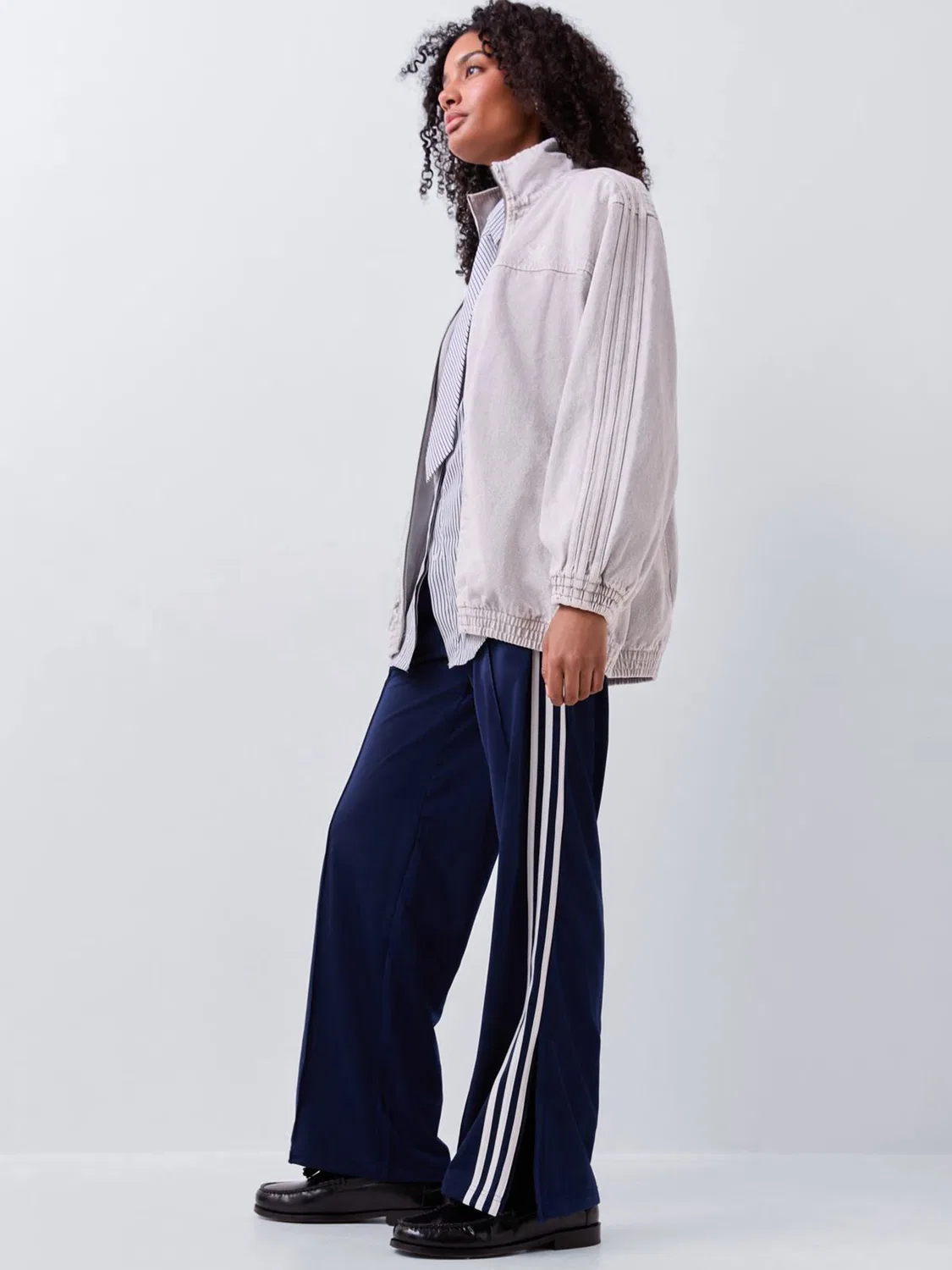 Штаны свободного кроя Firebird adidas originals, темно-синие с белым — фото 2