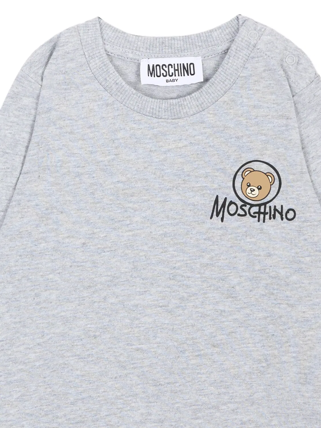 Лонгслив с логотипом Moschino Kids, серый — фото 3