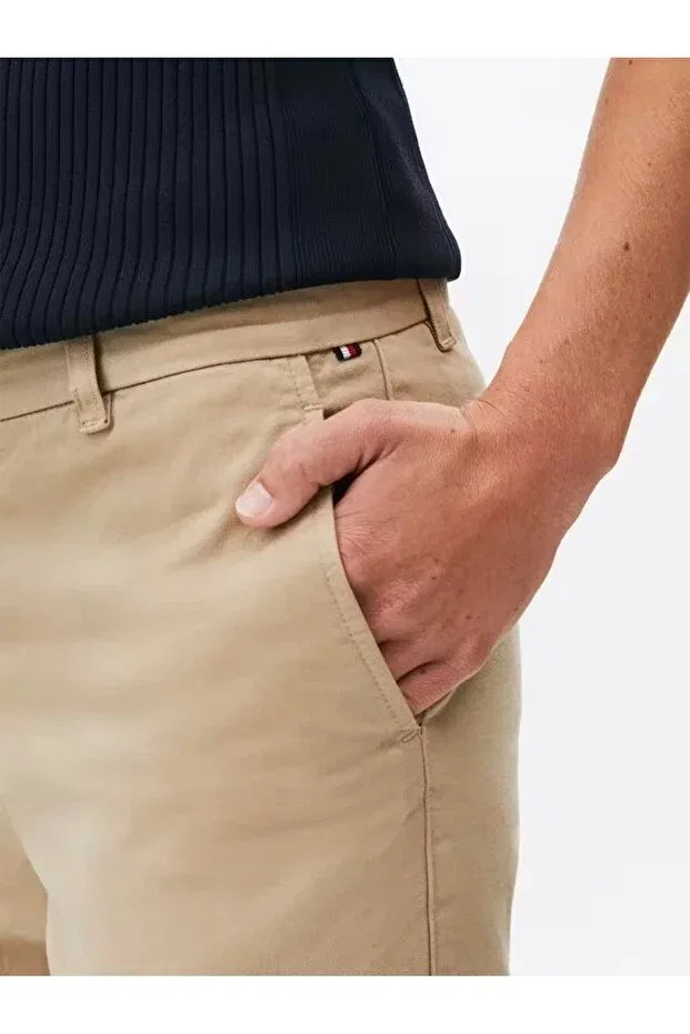 Женские брюки-чинос из эластана с длиной Regular, Tommy Hilfiger, Beige — фото 2