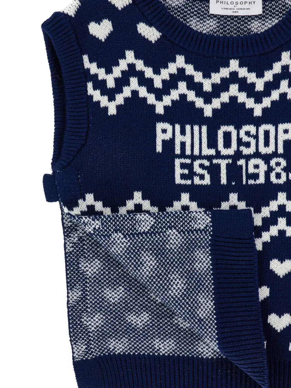 Свитер с узором Philosophy Di Lorenzo Serafini Kids, синий — фото 3