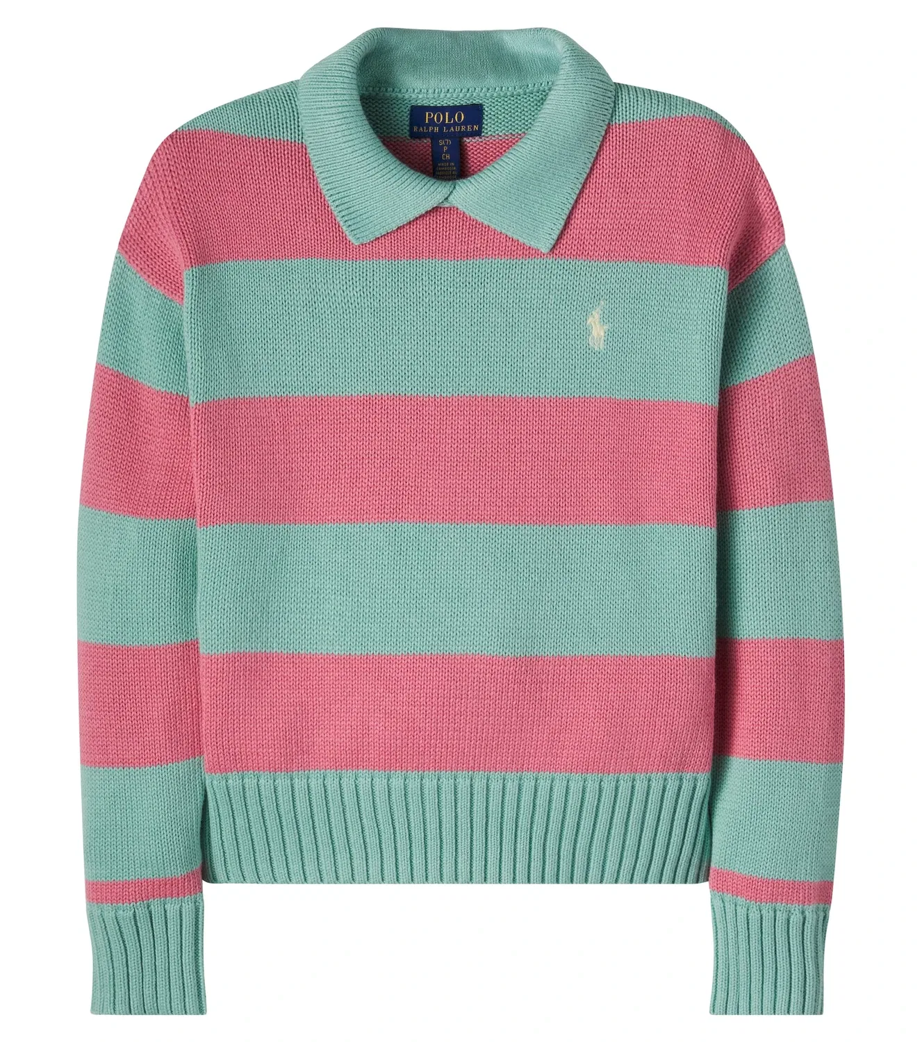 Поло-свитер с воротником-поло Polo Ralph Lauren Kids, зеленый