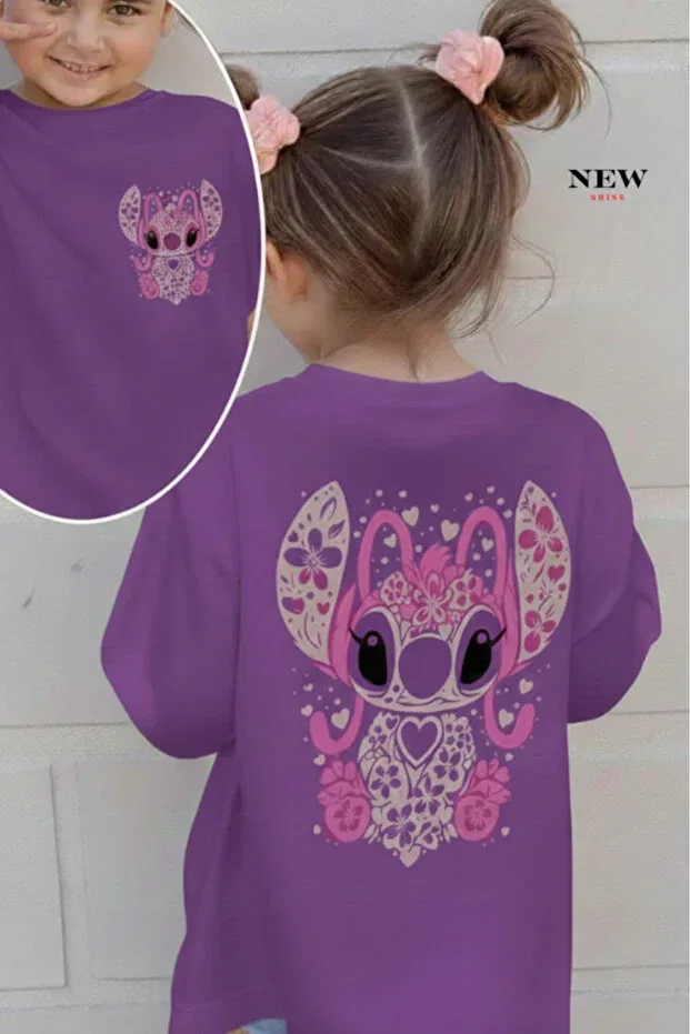 Детская футболка с принтом Stitch printed unisex children's t-shirt New Shine, Purple