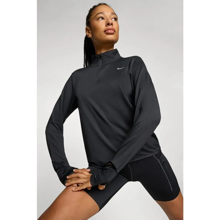 Женский свитшот с четвертью молнией Swift Element Dri-Fit Nike, Черный