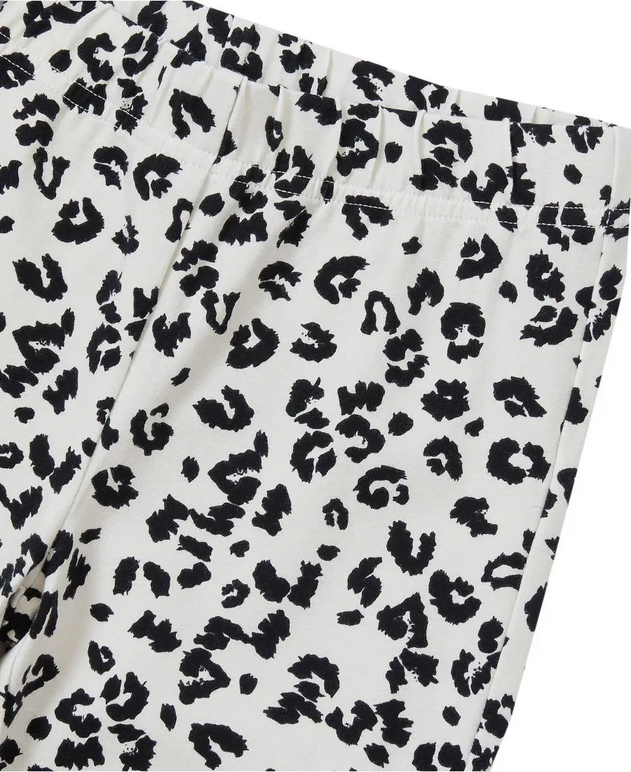 Леггинсы для девочек из强化 хлопка с принтом, модель Girls Plus Tough Cotton Leggings Lands' End, Cheetah/Putty — фото 2