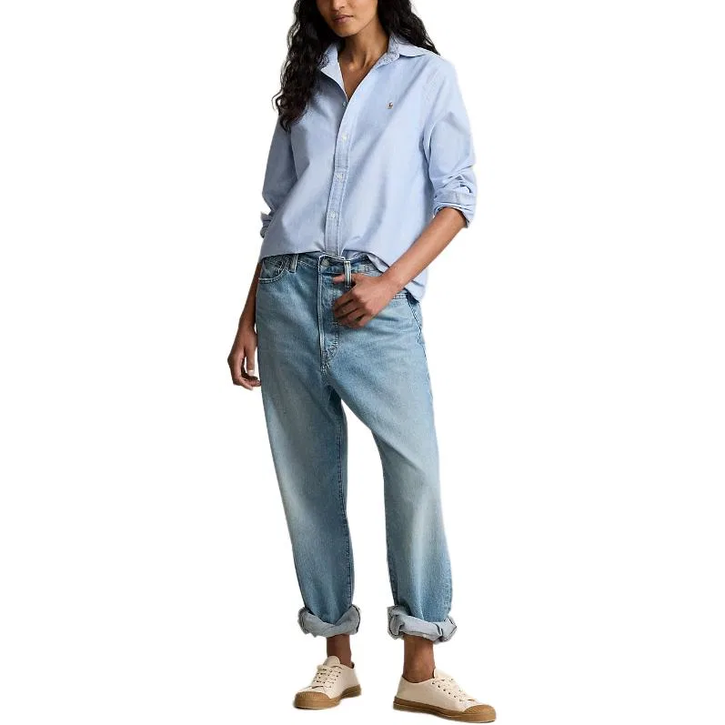 Женская рубашка с длинным рукавом Polo Ralph Lauren, Light Blue — фото 3