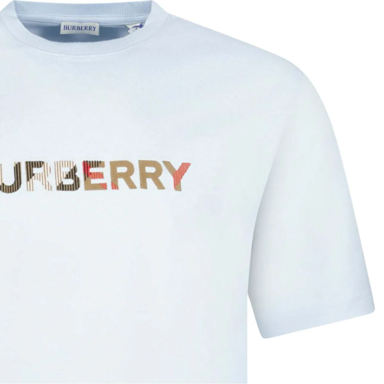 Футболка Burberry с круглым вырезом, прямая посадка, синий — фото 4