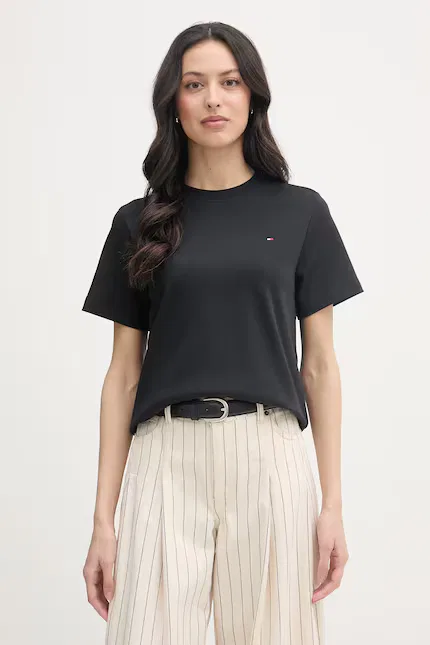 Футболка хлопковая классическая Tommy Hilfiger, черный