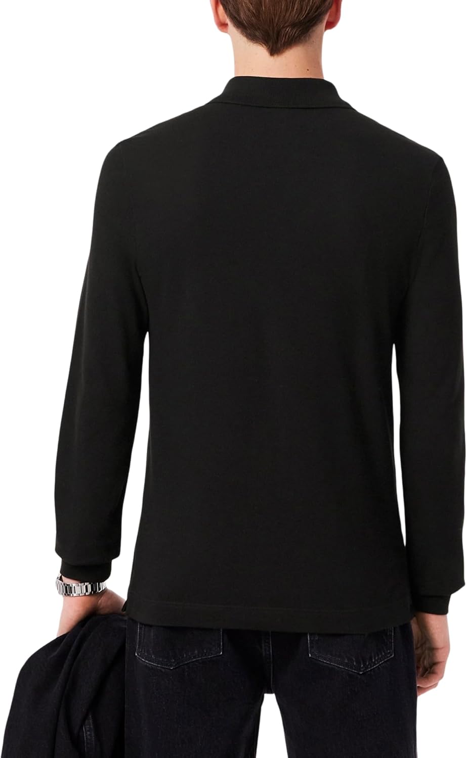Lacoste мужская классическая приталенная поло с длинным рукавом, Black — фото 3