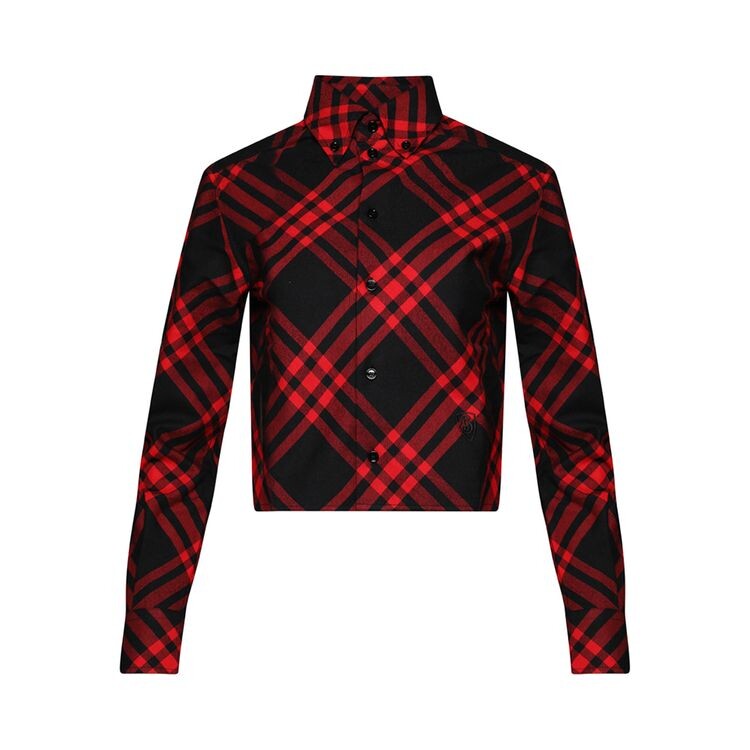 

Рубашка Burberry Plaid Long-Sleeve Shirt Cranberry, красный
