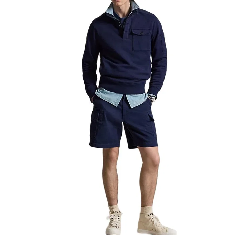 Шорты из твила с карго-карманами Polo Ralph Lauren, Dark Marine Blue — фото 4