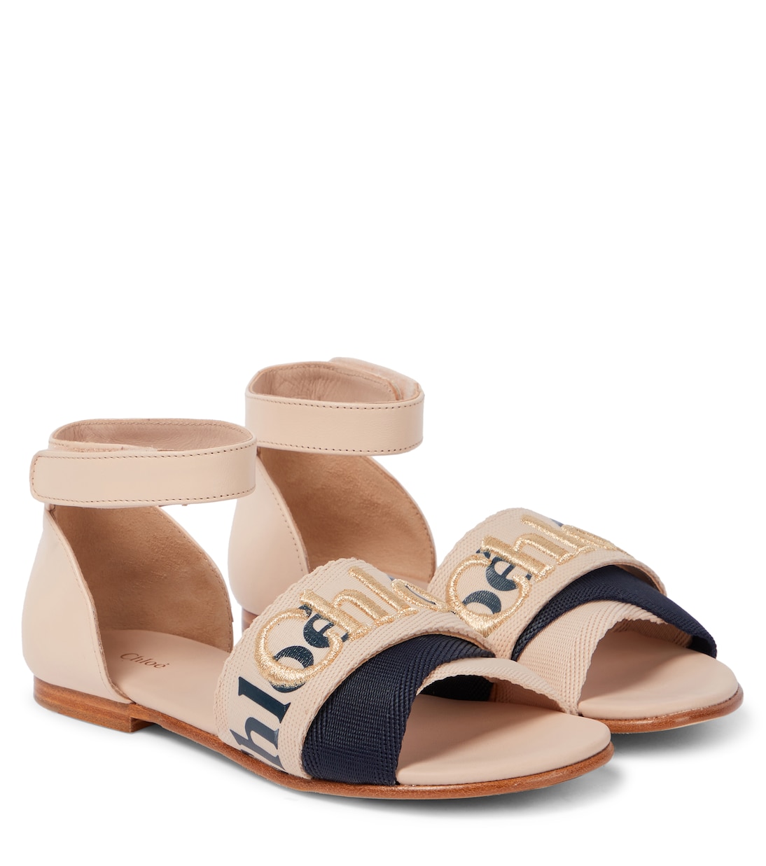 

Сандалии с кожаной отделкой Chloé Kids, Pale Pink