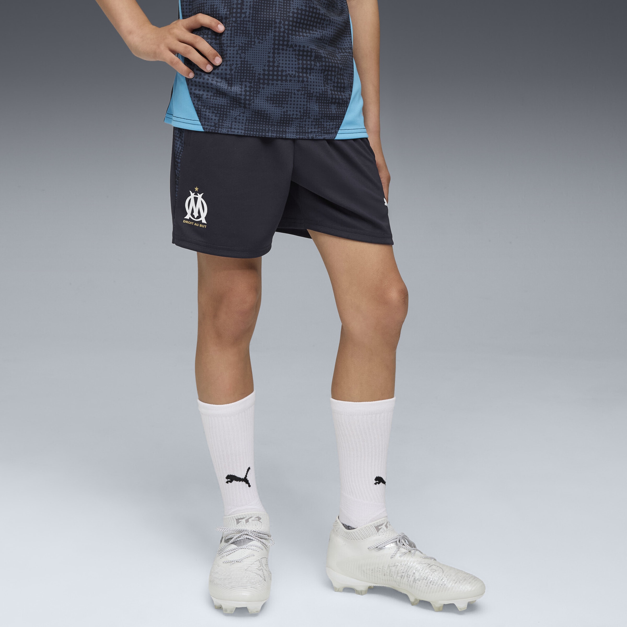 PUMA Штаны для тренировок свободного кроя 'Olympique de Marseille 25/26' в синем цвете, темно-синий — фото 3