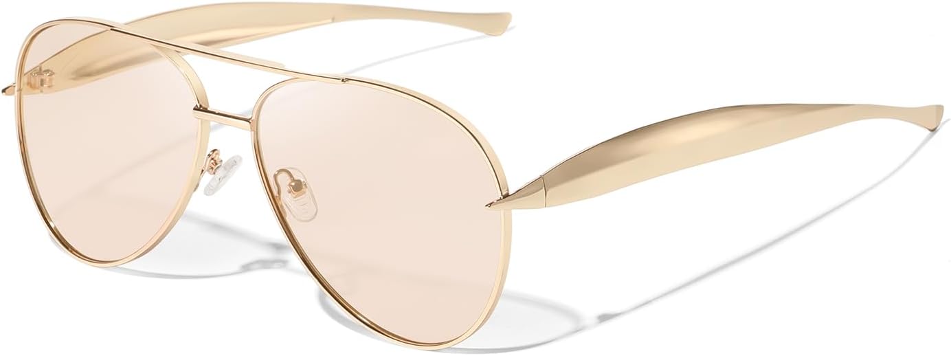 

Солнцезащитные очки-авиаторы Kimorn 2025 в стиле ретро, ​​золотистые, большие, для женщин и мужчин, классические металлические солнцезащитные очки 70-х годов, Gold/Champagne