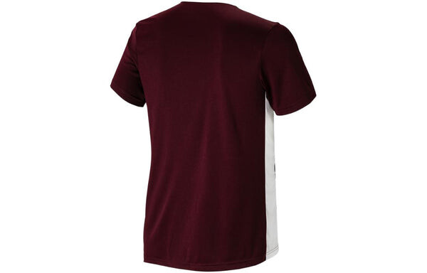Футболка adidas Stripe Printing Brand Logo Colorblock Round Neck Short Sleeve Red, мультиколор — фото 2