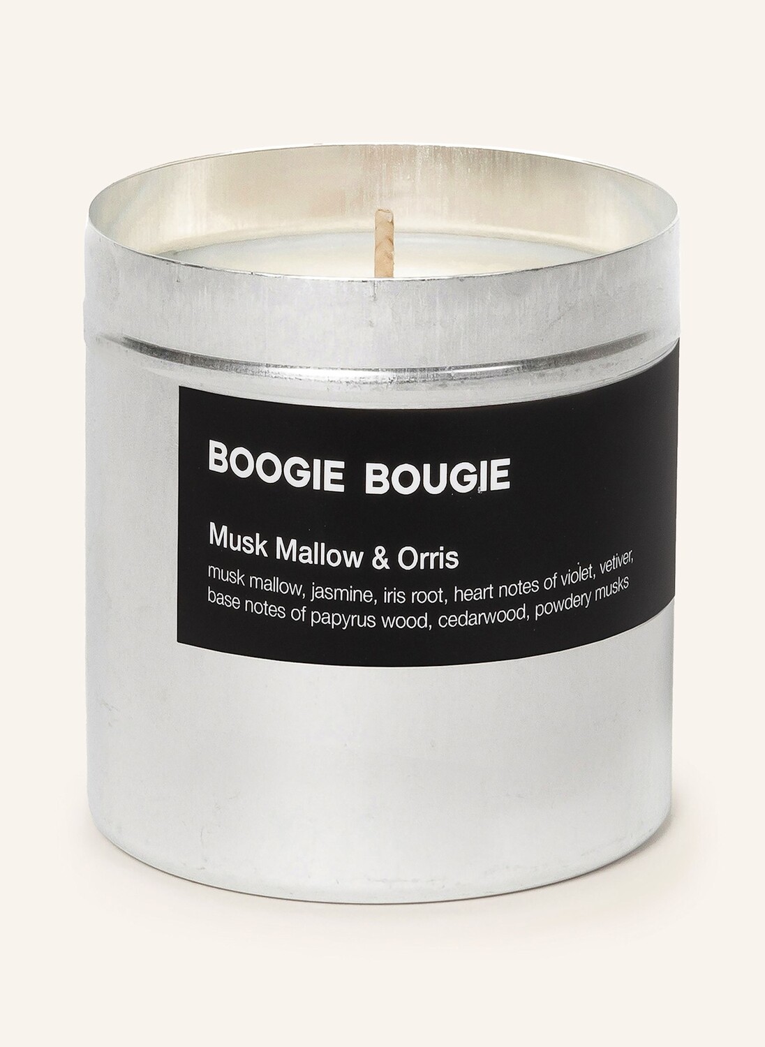 

BOOGIE BOUGIE Ароматическая свеча Boogie Bougie MUSK MALLOW ORRIS, серебряный