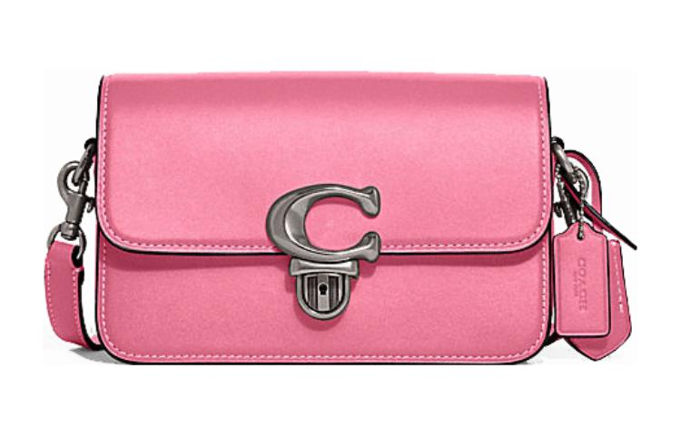 

Студийная кожаная сумка через плечо женская розовая COACH