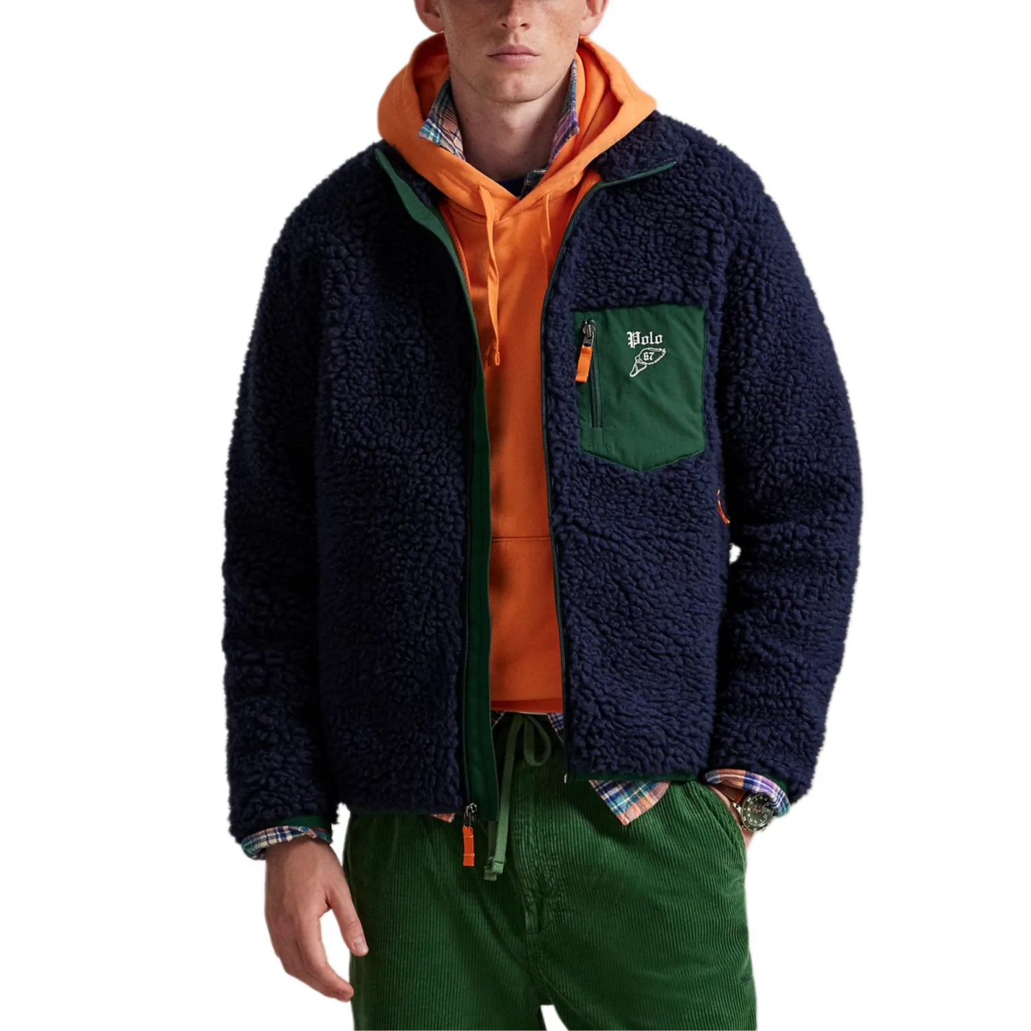 Флисовая куртка на молнии Polo Ralph Lauren, морской синий — фото 3