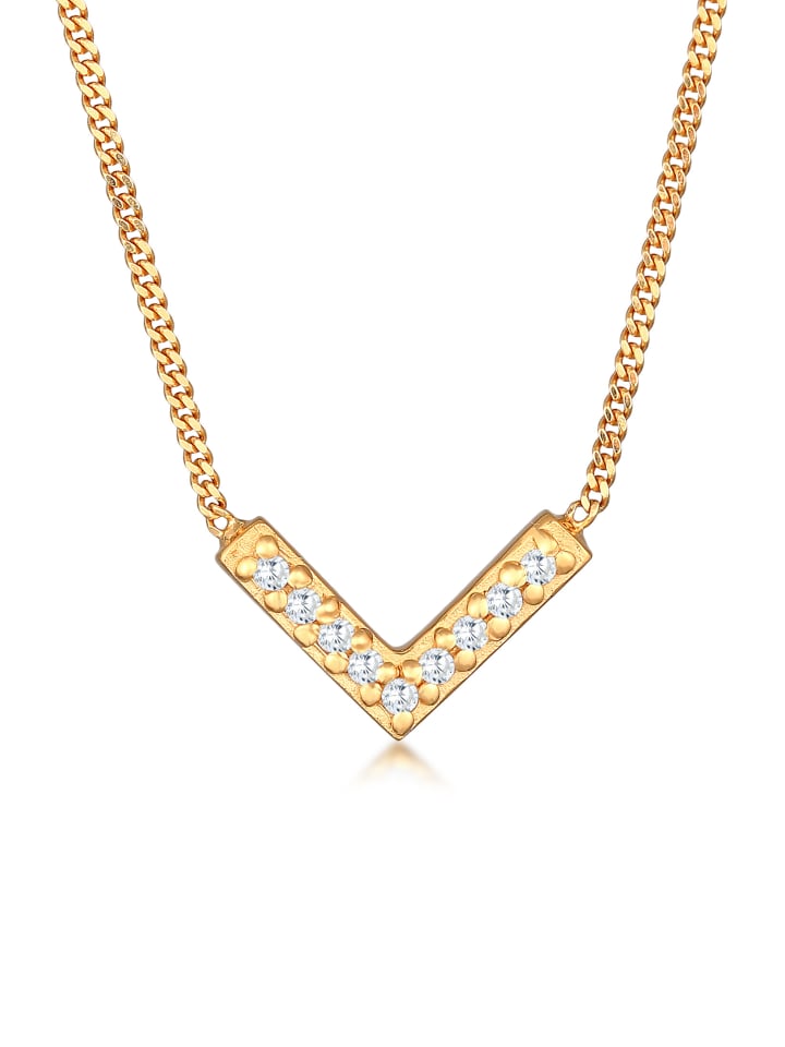 

Elli Колье из серебра 925 пробы с геометрическим узором, V-образная цепочка из золота