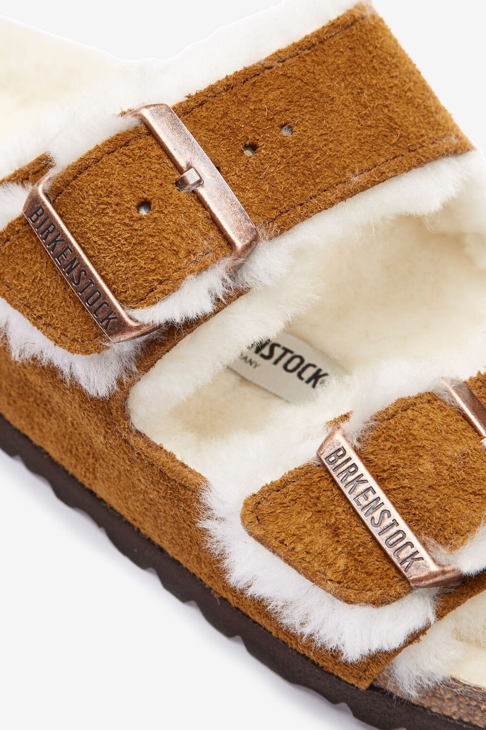 Аризона с искусственной овчиной Birkenstock, коричневый — фото 4