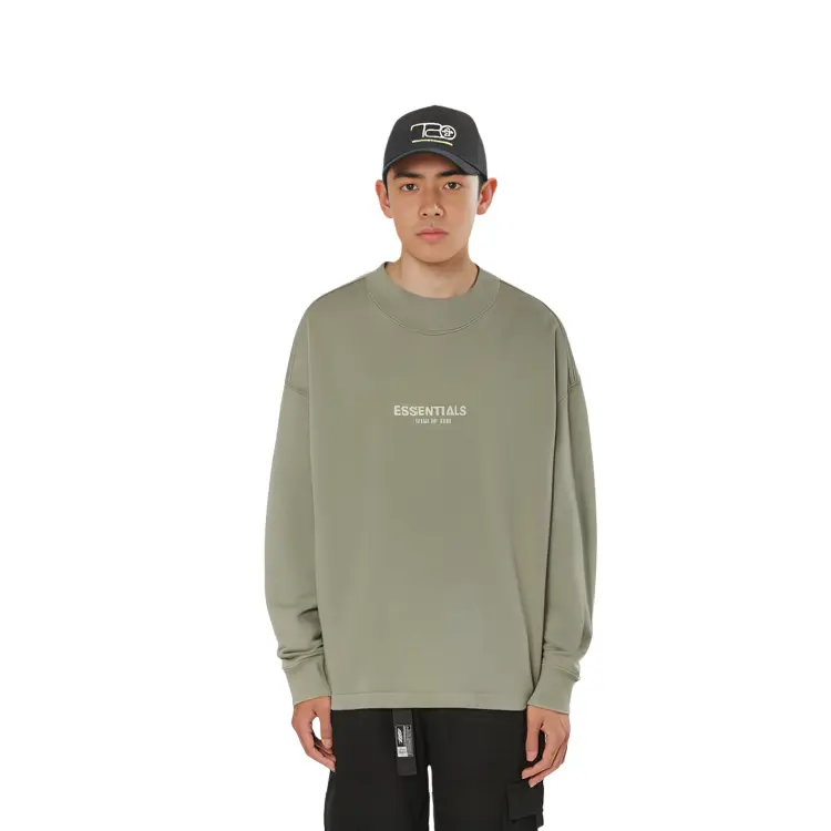 Толстовка Fear Of God Essentials пыльно-зеленая — фото 4