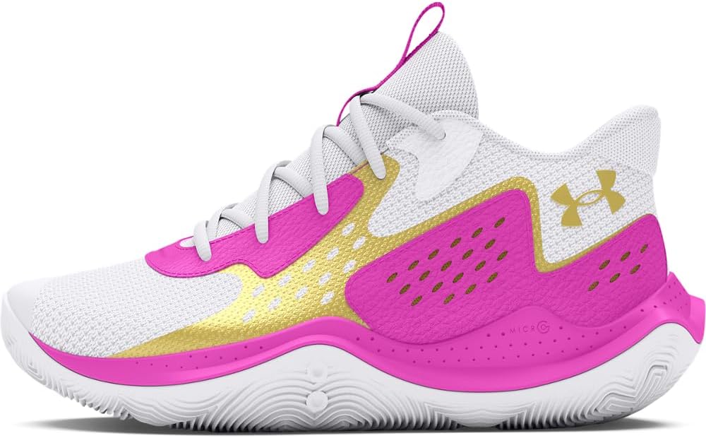 

Баскетбольные кроссовки Under Armour Jet '23 для детей школьного возраста, белый/золотой