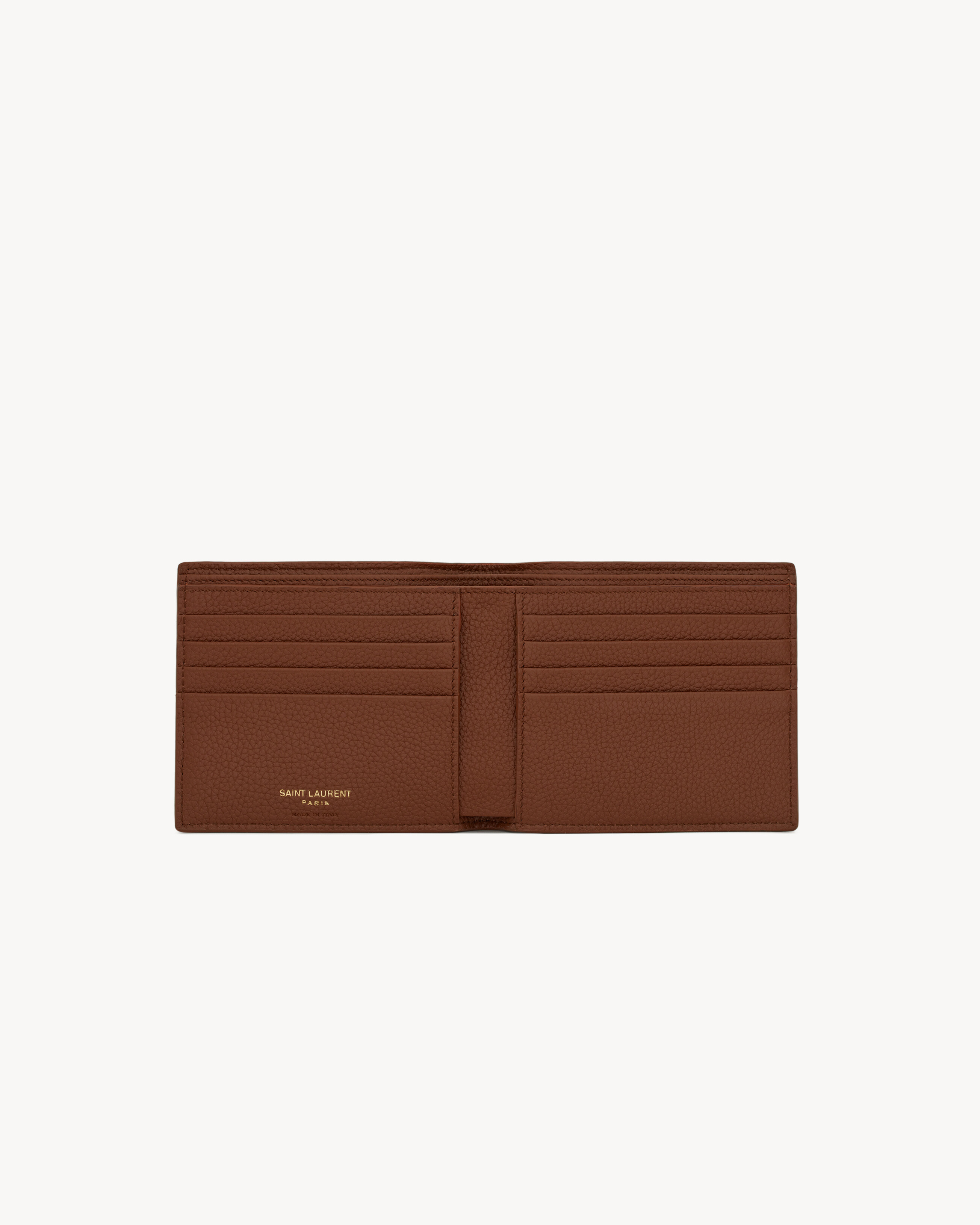 Кошелек TINY CASSANDRE East/West из зернистой кожи Saint Laurent, коричневый — фото 4