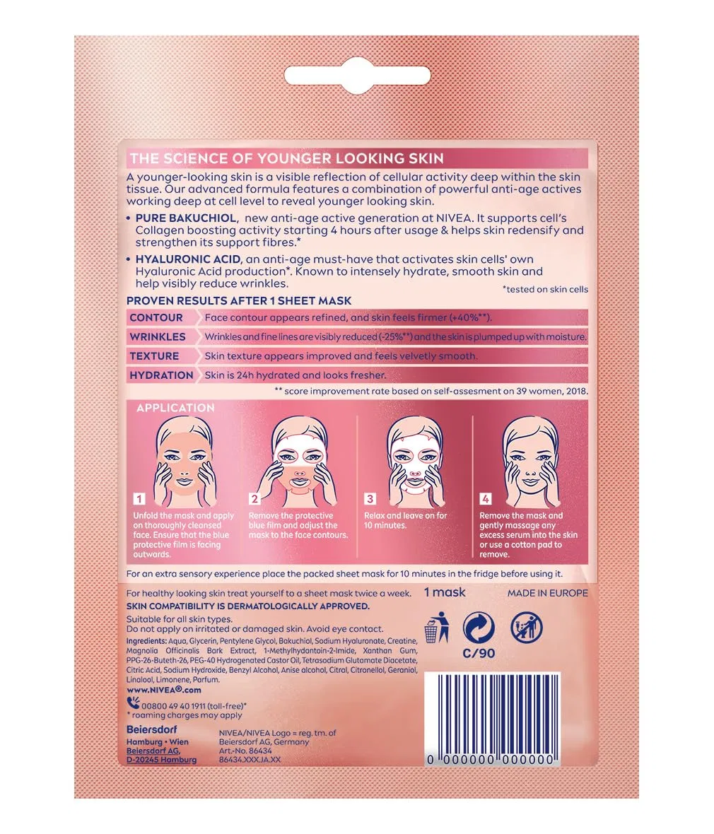 Тканевая маска Nivea — Увлажняющая и омолаживающая «Hyaluronic Cellular Filler» от — фото 2