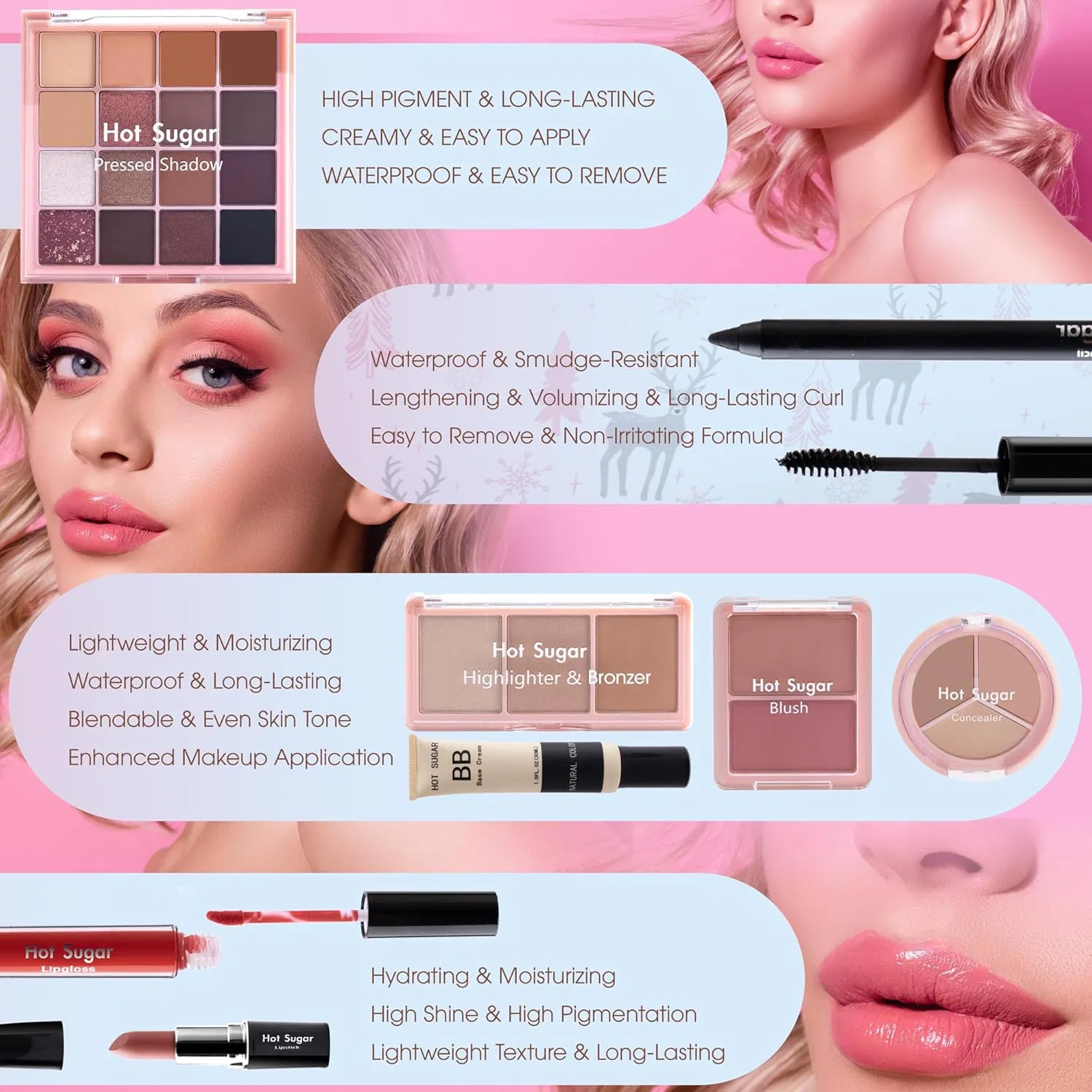 Набор косметики для путешествий Hot Sugar All-in-One с косметичкой, синий — фото 4