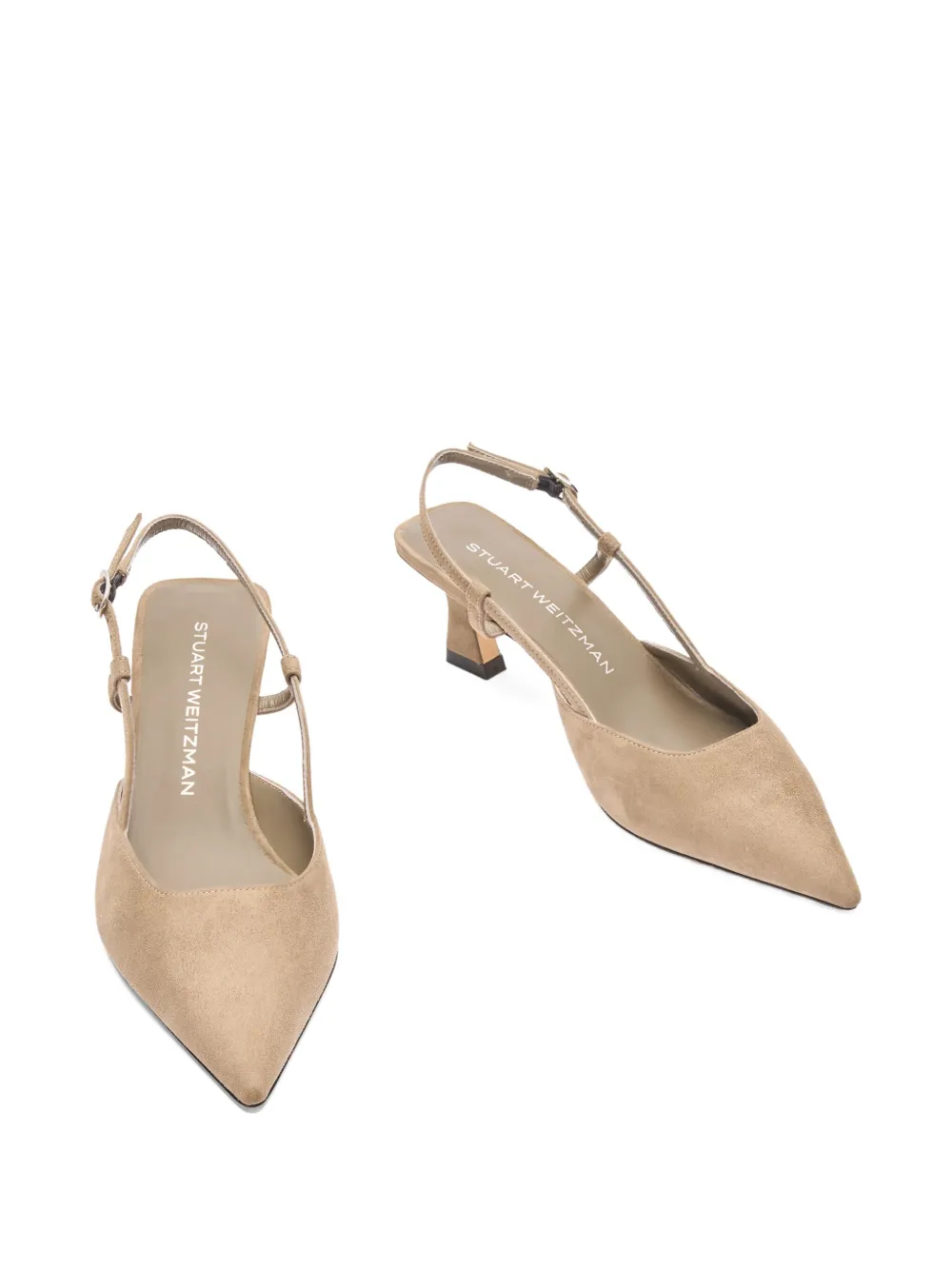 Туфли Vinnie 50 с ремешком на пятке и заостренным носком Stuart Weitzman, коричневый — фото 3