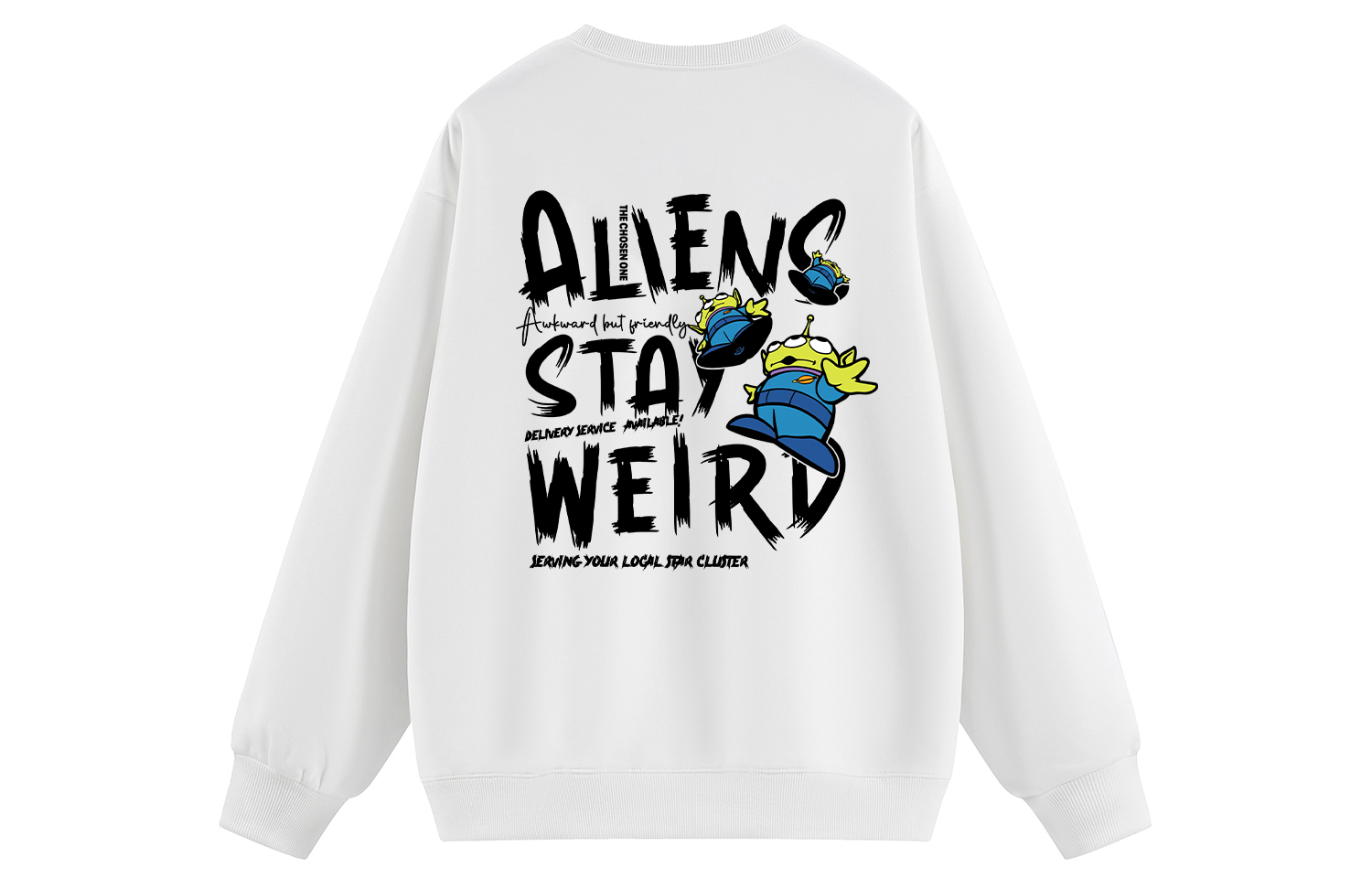 

Свитшоты Unisex Crew Neck Moderate Heavyweight Disney, белый fleece-lined