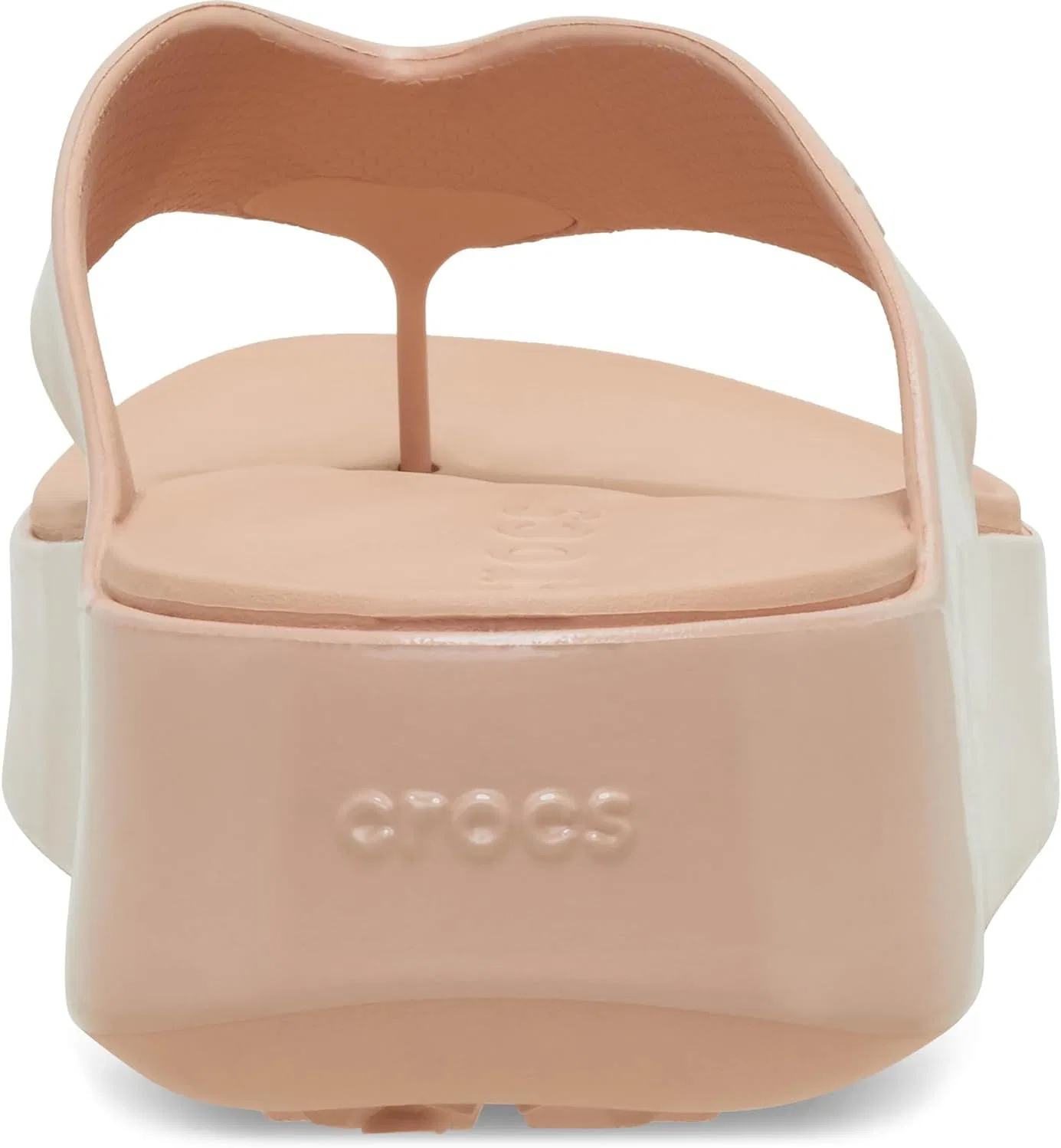 Женские шлепанцы Crocs Getaway на платформе из лакированной кожи, Pink Caramel Beige — фото 2