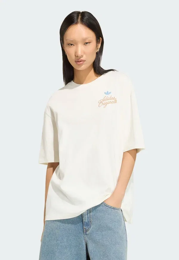 Футболка с принтом Summer Glow Graphics Print Adidas Originals, светло-бежевый — фото 3
