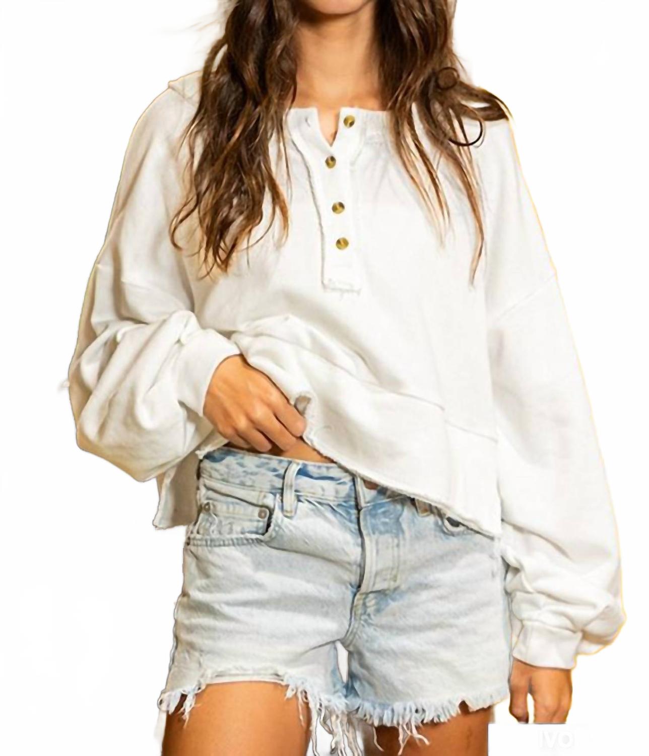 

Свитшот в стиле фонаря цвета айвори BUCKETLIST, слоновая кость