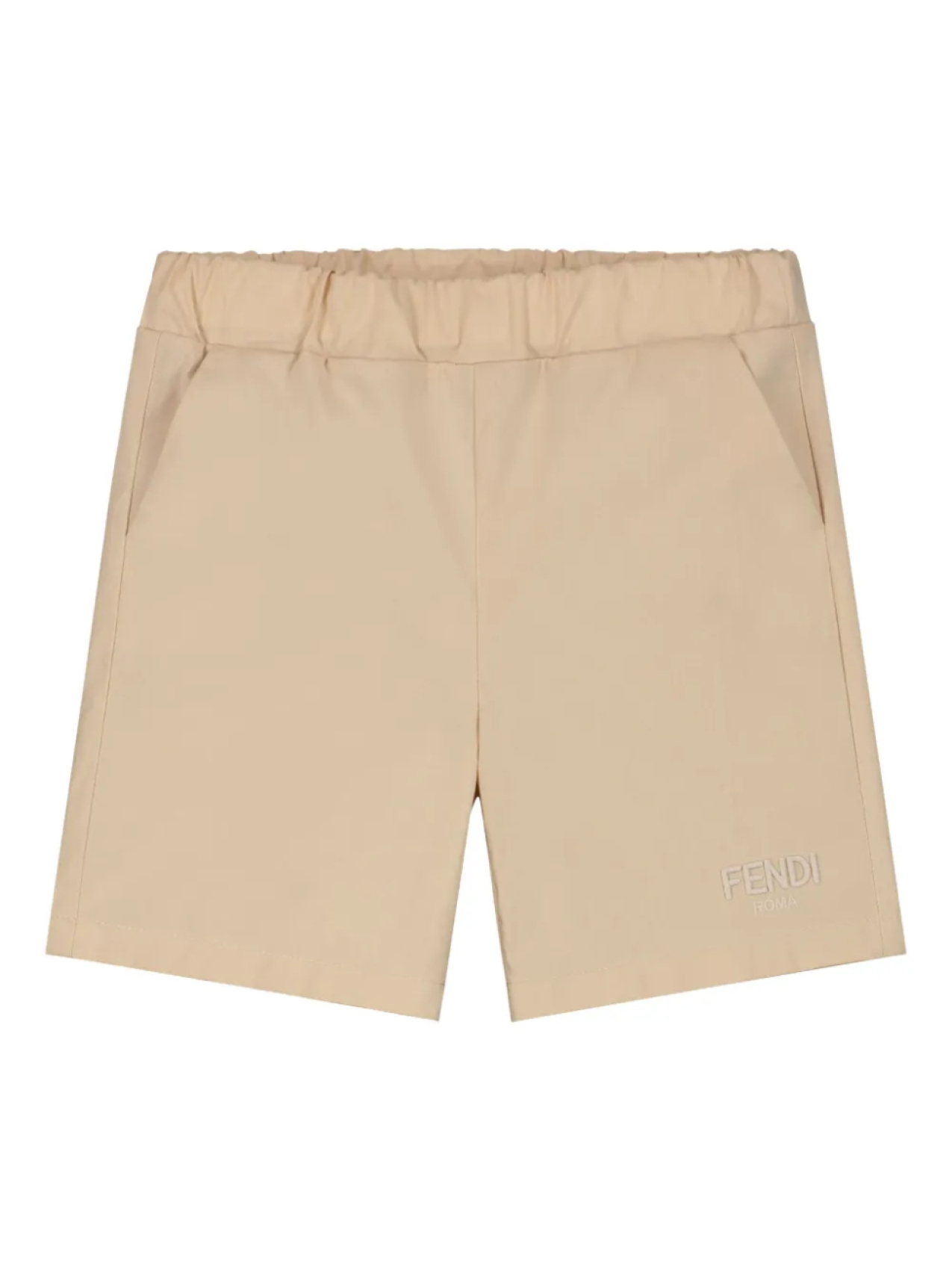 

Шорты с вышитым логотипом Fendi Kids, коричневый