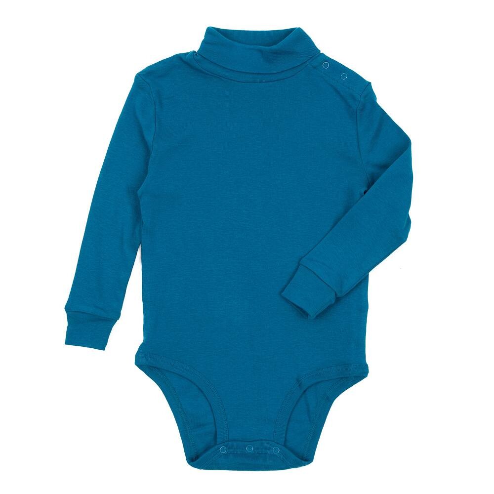 Боди с водолазкой Leveret в стиле бохо, сплошной цвет, цвет Teal