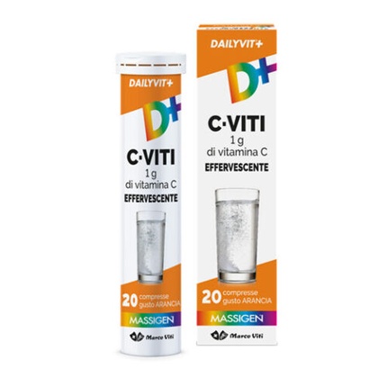 

Dailyvit + C Screws 1 г шипучего витамина С, 20 таблеток Marco Viti Farmaceutici Spa