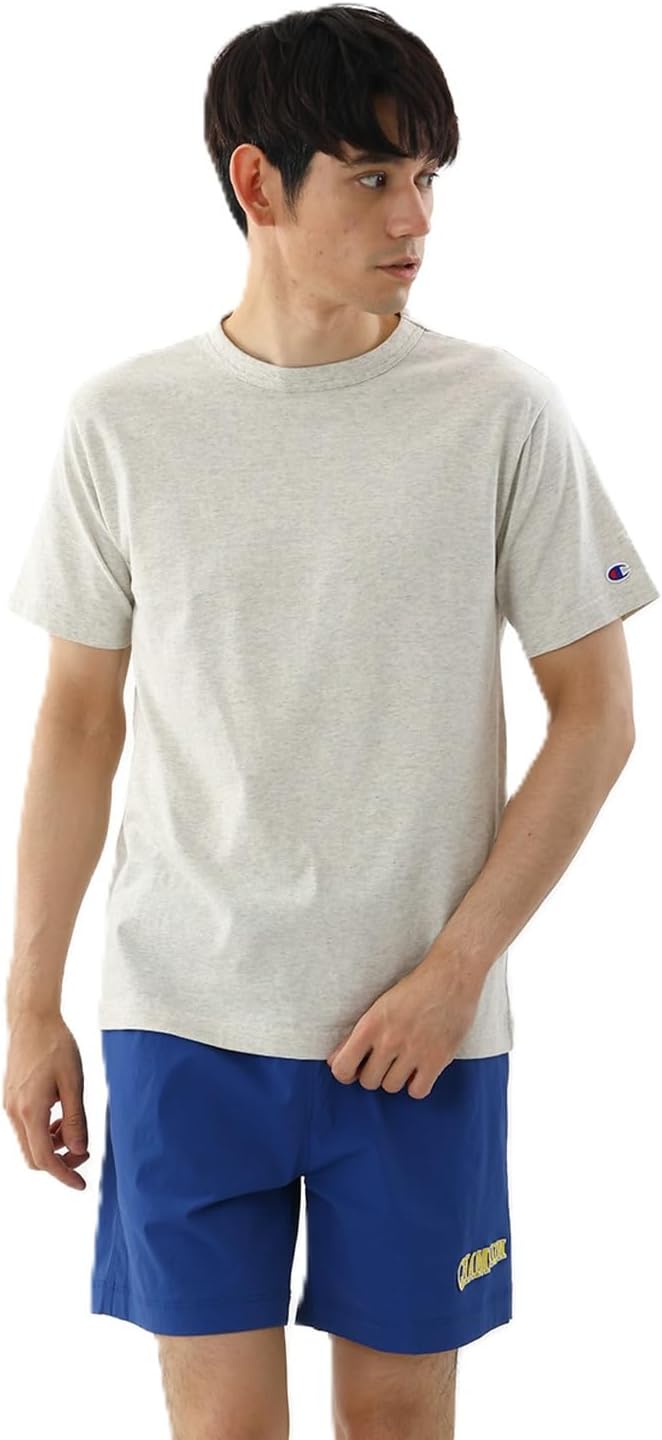 

Мужская базовая футболка Champion C8-Z312Z из 100% хлопка с коротким рукавом и круглым вырезом, овсяный