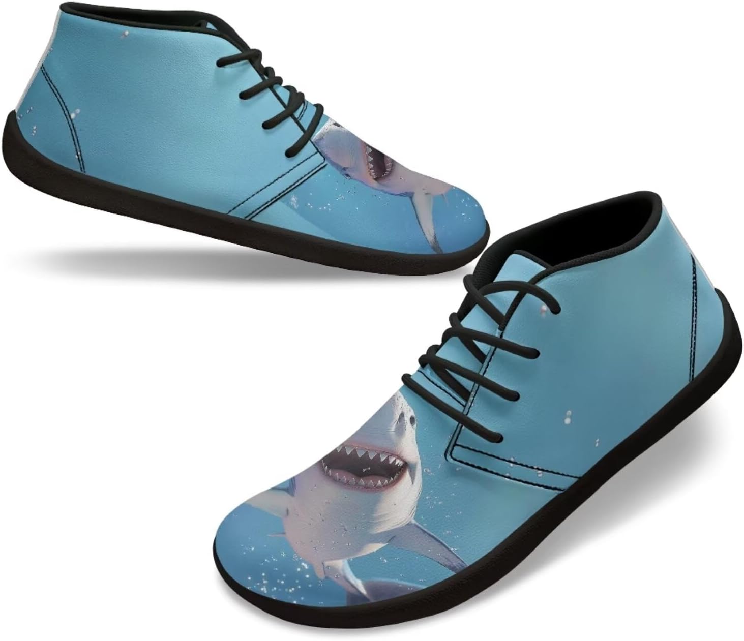 

Мужские кроссовки для ходьбы с рисунком синих акул, нескользящей подошвой и нулевым перепадом, для бега Xixirimido