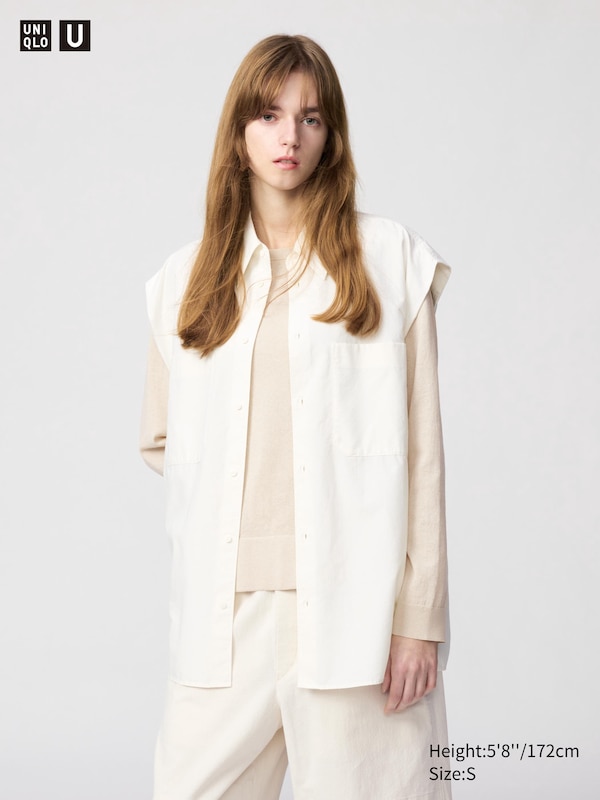 

Длинная рубашка (без рукавов) Uniqlo, белый