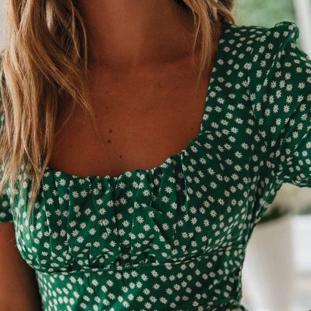 Платье-свитер женское с коротким рукавом, бренд Generic, цвет 04-green — фото 3