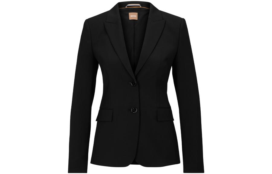 

HUGO BOSS Блейзер с вырезными лацканами из шерсти, Black