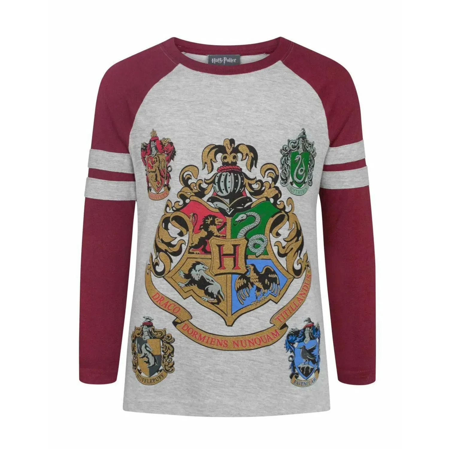 Футболка для детей с гербом Хогвартса Harry Potter, серый